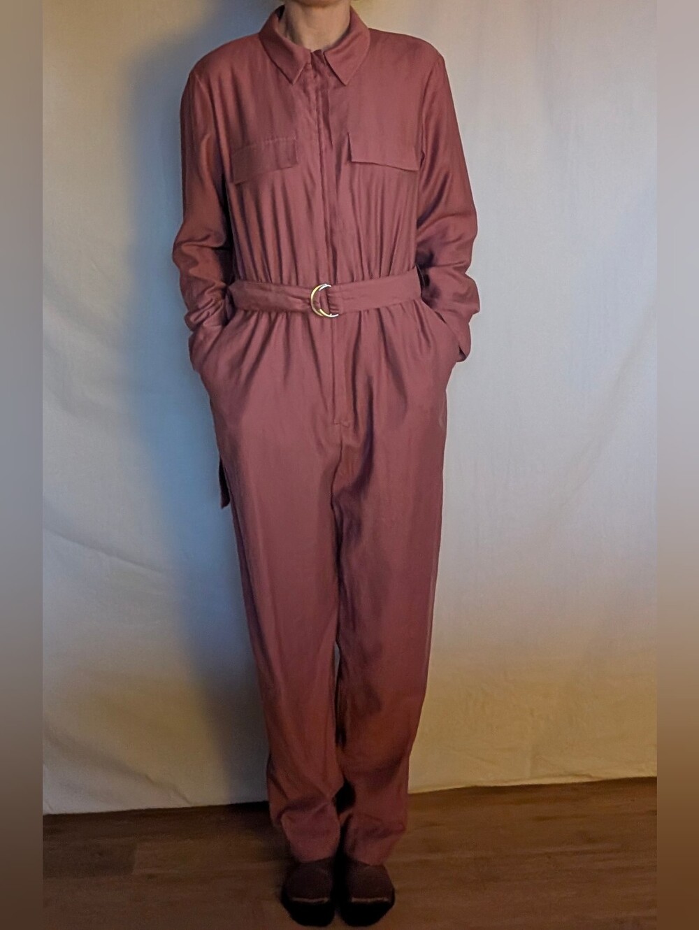 MNG Women's Mauve Utility Jumpsuit with Belt